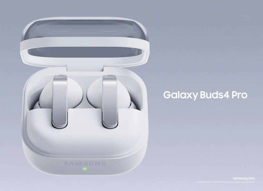 Samsung Galaxy Buds4 Pro charging case and earbuds