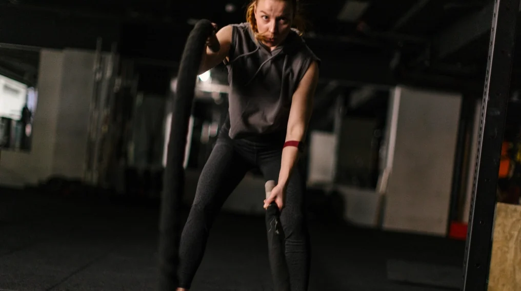 Polar Verity Sense worn during a gym workout