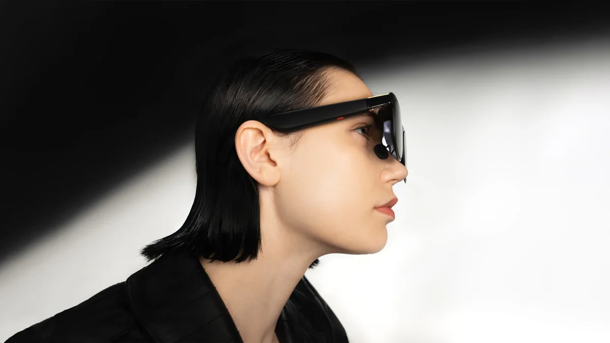 Side profile of a person wearing XREAL One Pro