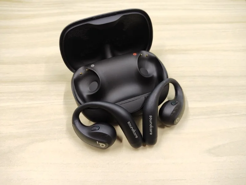 soundcore AeroFit Pro - Original physical-device photograph of soundcore AeroFit Pro. SmartWearGuide has not hands-on tested this model. Photo/source credit: The Gadgeteer.