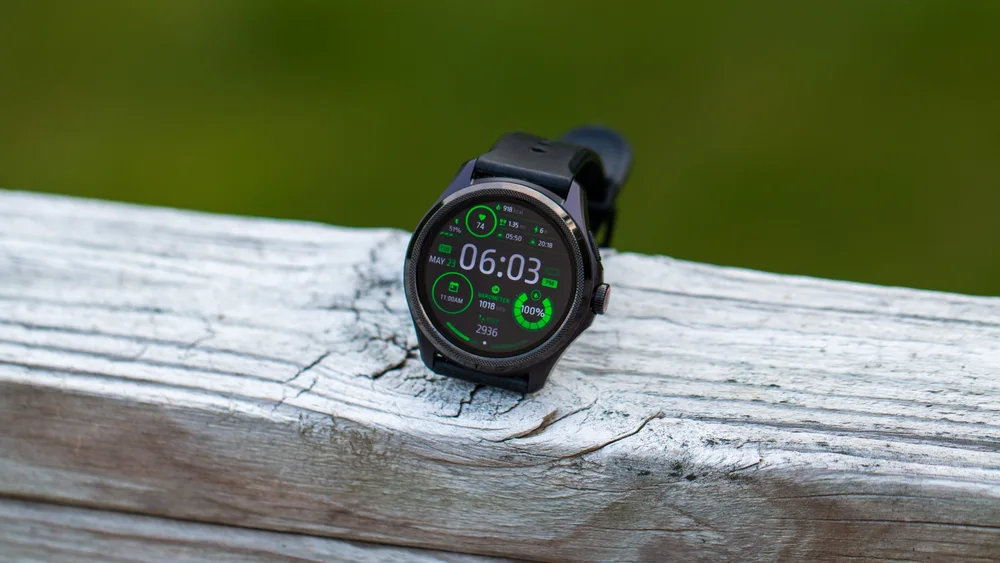 TicWatch Pro 5 - Original reviewer photograph of TicWatch Pro 5. SmartWearGuide has not hands-on tested this model. Photo/source credit: Android Central / Future.