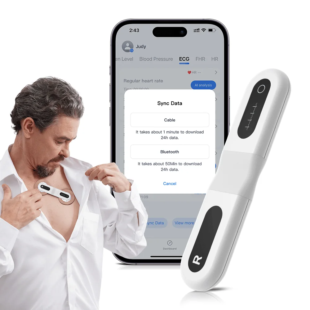 Wellue ECG Recorder with Screen - Manufacturer photograph of Wellue ECG Recorder with Screen.